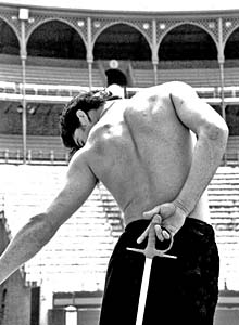 Bullfighter practicing - Copyright 2002 Ren&eacute;e Parenteau